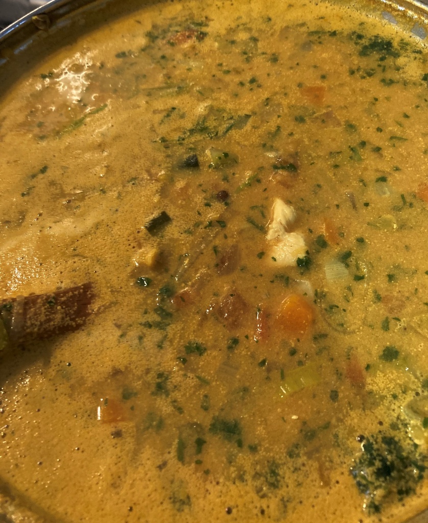 Nage indienne au poulet Mulligatawny...miam !