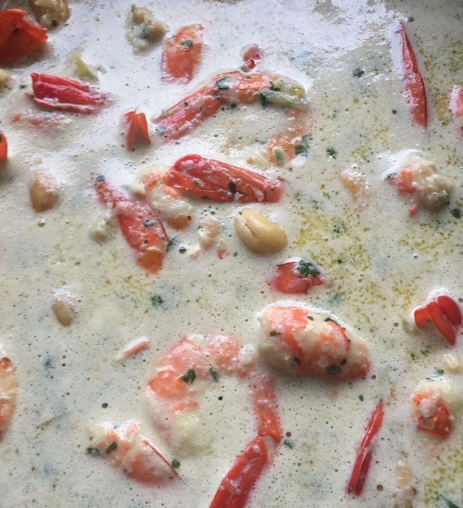 Crevettes en fête et riz burani