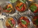Lundi ou mardi : Poivrons pelés et marinés au basilic