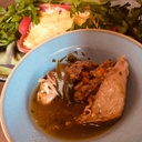 Jeudi ou vendredi : Jarret de cochon confit, gratin dauphinois