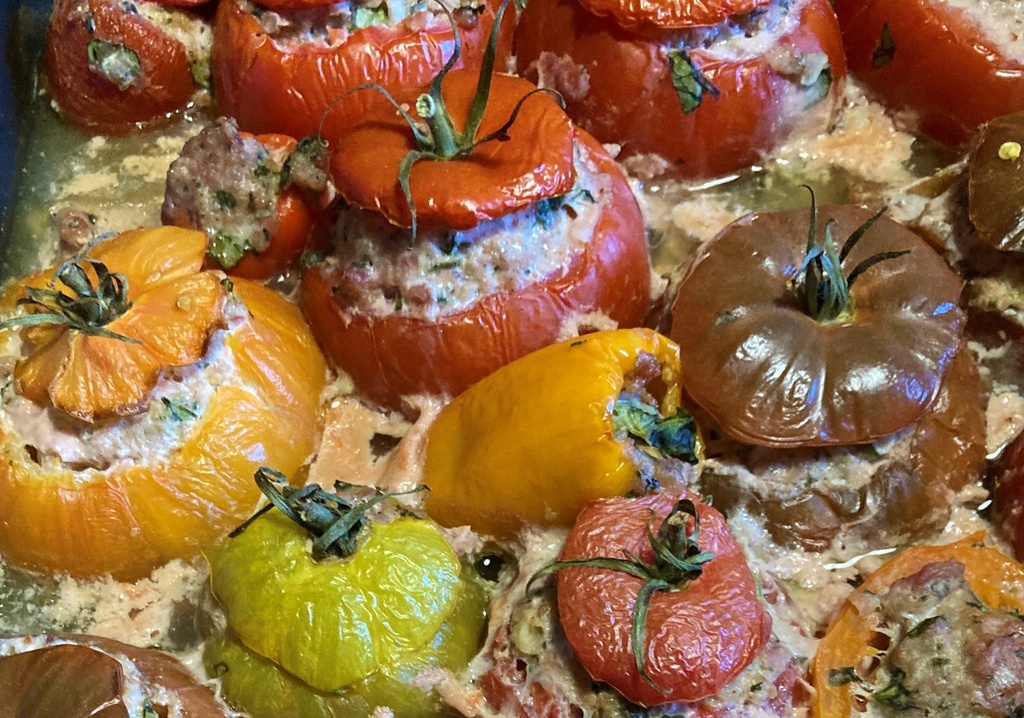 Lundi ou mardi : Tomates farcies (dernières de la saison)
