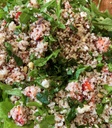 Jeudi ou vendredi : Salade de céréales, pêches, roquette et feta