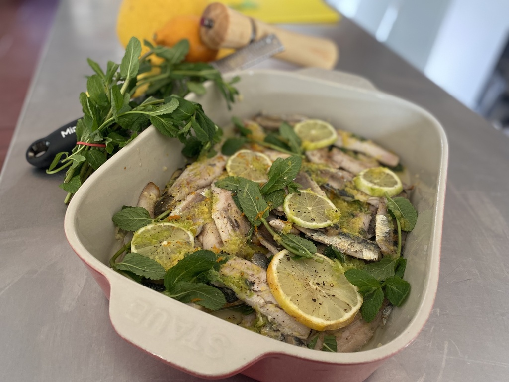 Mercredi ou jeudi : Sardines à l'Escabèche recette agrumes et menthe...découvrez la sardine fraîche autrement ! 