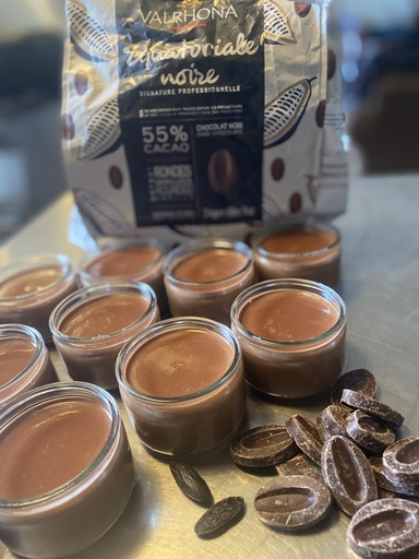 Jeudi ou vendredi : Crème au chocolat noir Valrhona et fève Tonka