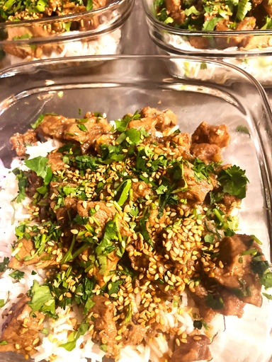 Mardi et mercredi : Porc au caramel, riz basmati
